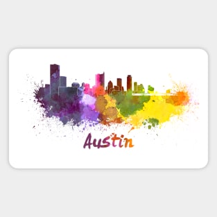 Austin skyline in watercolor Magnet